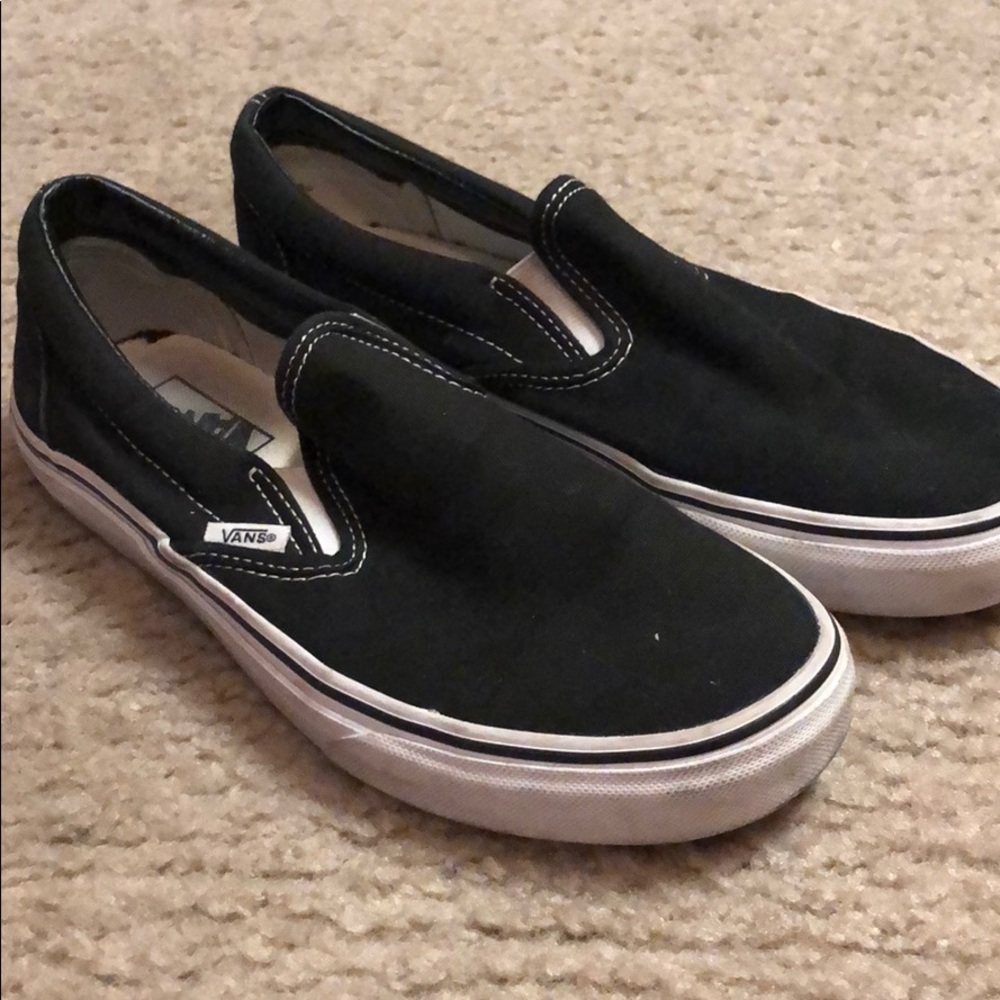 Black and White slip on vans
